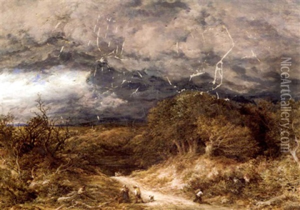 A Coming Storm Oil Painting - John Linnell