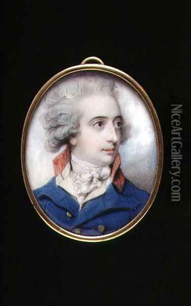 Portrait miniature of Major General William, The Viscount Fielding, c.1790 Oil Painting - Richard Cosway