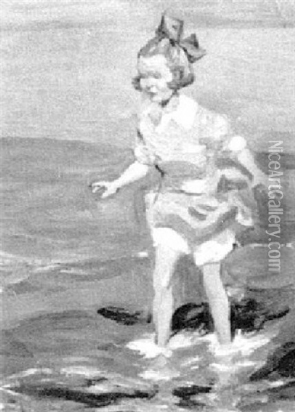 Girl On The Beach Oil Painting - Edward Henry Potthast