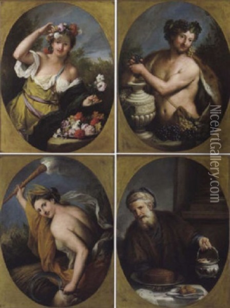 Le Quattro Stagioni Oil Painting - Gregorio Lazzarini