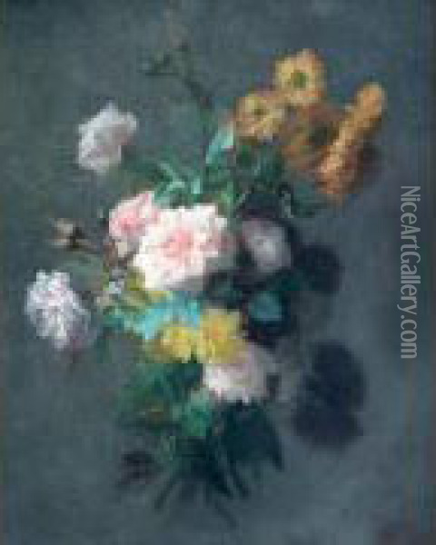  Jete De Fleurs De Jardin  Oil Painting - Emile Levy