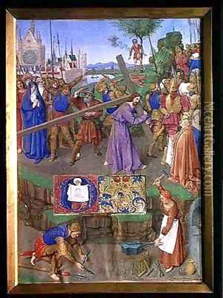 Carrying the Cross Oil Painting - Jean Fouquet