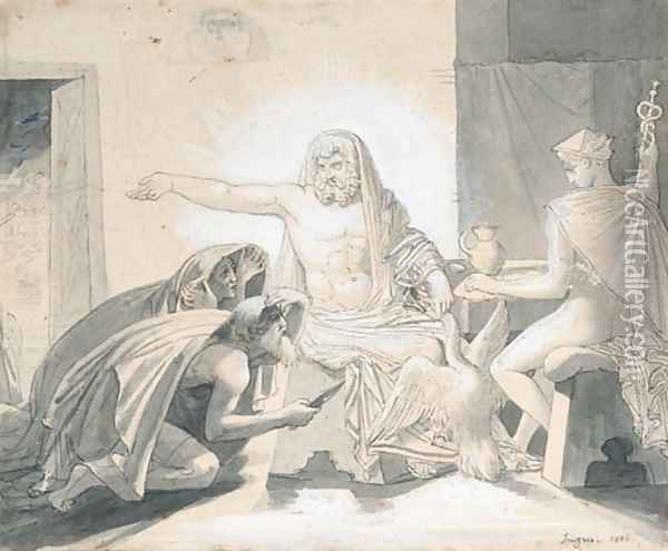 Philemon and Baucis Oil Painting - Jean Auguste Dominique Ingres