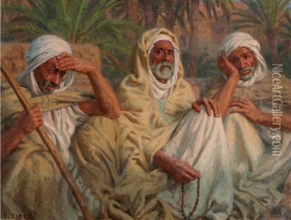 Les Trois Sages Oil Painting - Alphonse Etienne Dinet