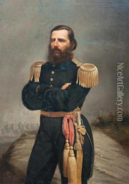 Coronel Cipriano Cames Oil Painting - Juan Manuel Blanes