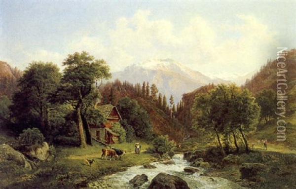 Motiv Aus Der Steiermark Oil Painting - Gustav Barbarini