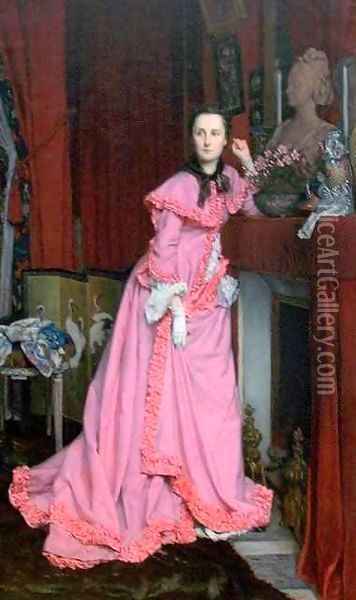 Portrait of the Marquise de Miramon nee Therese Feuillant Oil Painting - James Jacques Joseph Tissot