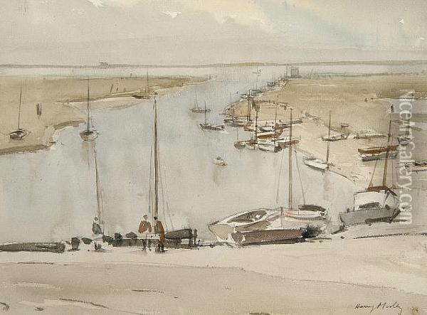 Blakeney Creek From The Quay Oil Painting - Harry Morley