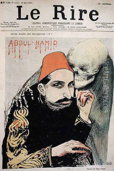 Caricature of Abd al-Hamid II (1842-1918) from Le Rire, 29th May 1897 Oil Painting - Jean Veber