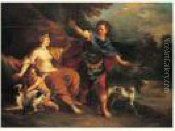 Venus Et Adonis Oil Painting - Pierre-Jacques Cazes