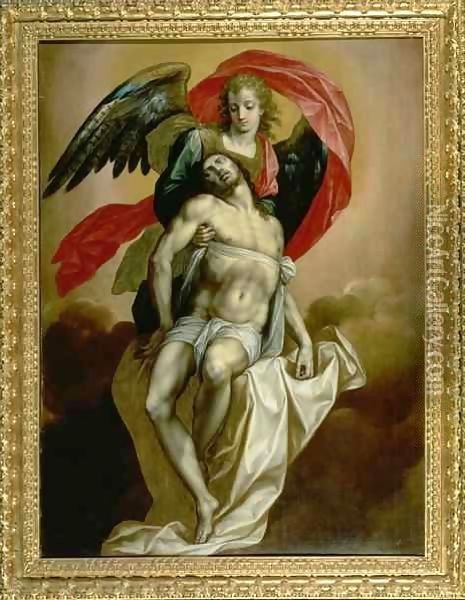 The Dead Christ Supported by an Angel Oil Painting - Jacques de Backer