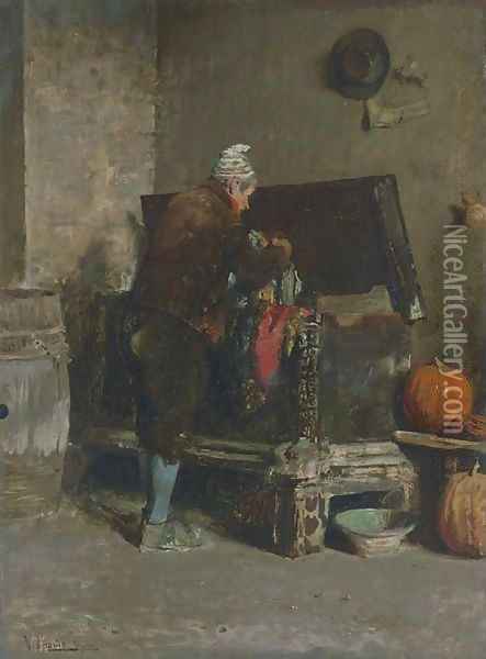 Il Vecchio al cassetone Oil Painting - Vincenzo Caprile