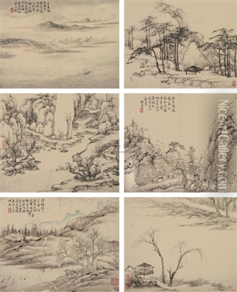 Landscape (6 Works) Oil Painting -  Zhang Cining