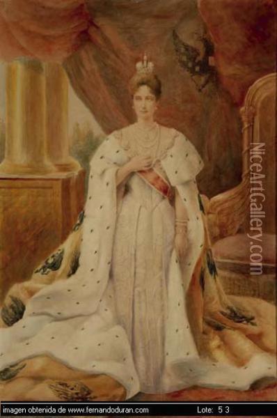 Retrato De La Ultima Zarina Rusa, Casada Con El Zar
 Nicolas Ii Oil Painting - Fernand Desmoulins