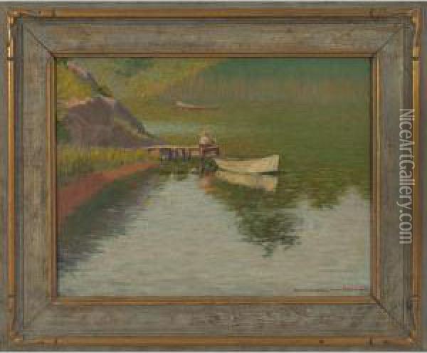 The Lone Fisherman Oil Painting - Harry Wallace Methven