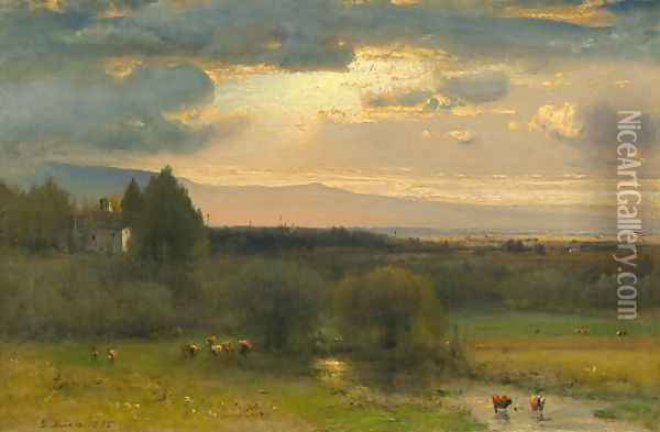 Hudson Valley Oil Painting - George Inness
