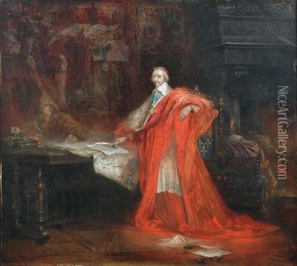 Portrait Of Cardinal Richelieu Oil Painting - Pinckney Marcius-Simons