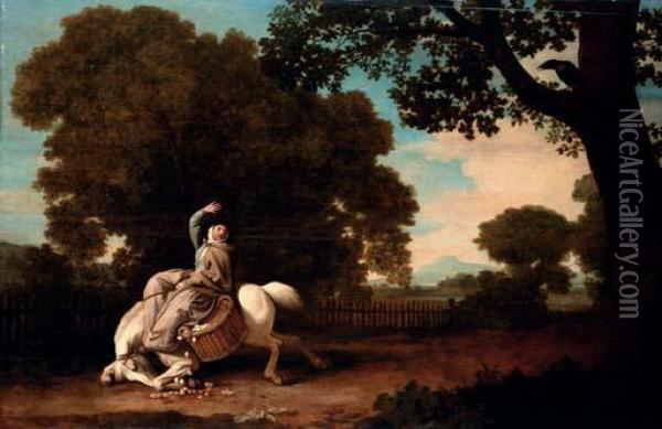 The Farmer's Wife And The Raven Oil Painting - George Stubbs