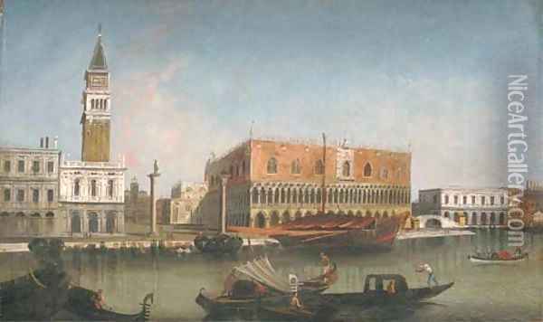The Molo and the Piazetta, and the Palazzo Ducale, Venice Oil Painting - Venetian School