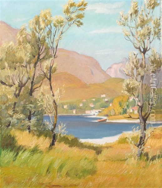 Tessiner Landschaft (laghetto Di Muzzano) Oil Painting - Franz Jakob Elmiger