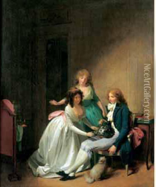 L'innocent (le Panier Fleuri). Oil Painting - Louis Leopold Boilly