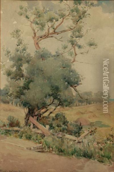 Rural Landscape With Haystacks Oil Painting - Rhoda Holmes Nicholls