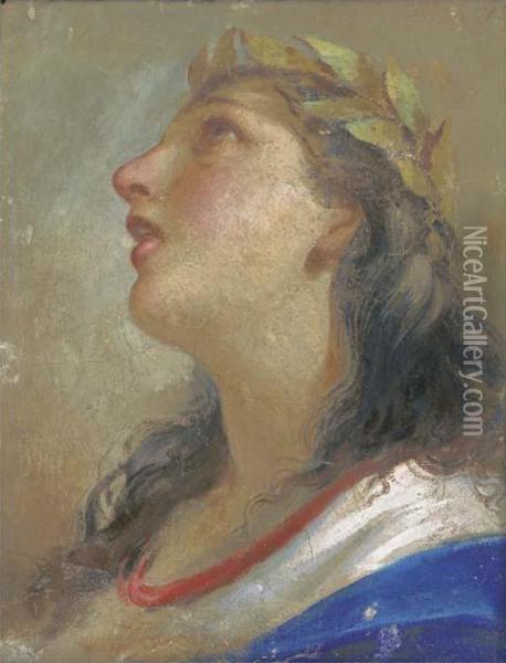 Head Of A Muse Oil Painting - Giovanni Giovanni da San (Mannozzi)
