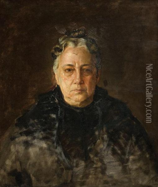 Retrato De La Madre Oil Painting - Carlos Maria Herrera
