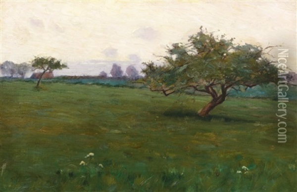 Study For 'a Field, Karlaouen' Oil Painting - Arthur Wesley Dow