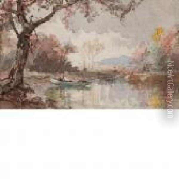 On The Lake Oil Painting - Jasper Francis Cropsey