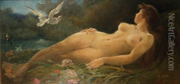 Naiade Oil Painting - Adolphe Lalire LaLyre