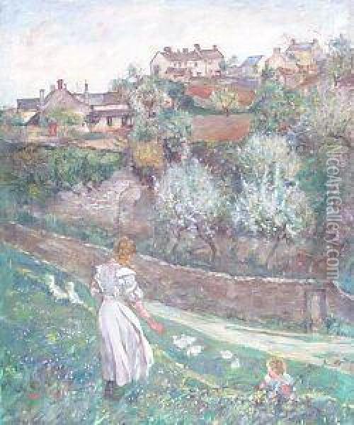 Spring Oil Painting - Archibald Standish Hartrick