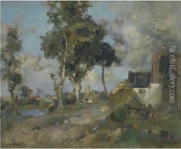 The Glebe Farm Oil Painting - Edward Arthur Walton