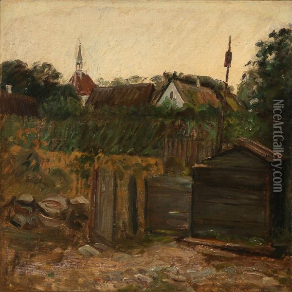 View Of The Danish Fishing Village Hornbaek Oil Painting - Albert Gottschalk