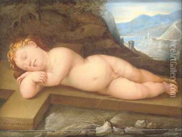 The Sleeping Christ Child Oil Painting - Guido Reni