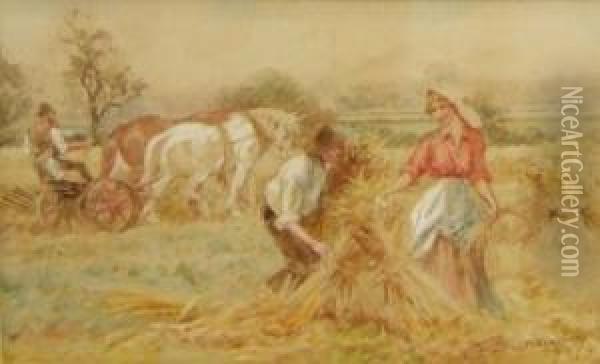 In The Harvest Field Oil Painting - Walter Duncan