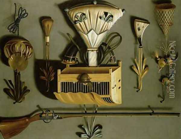 Hunting Equipment Oil Painting - Johannes Leemans
