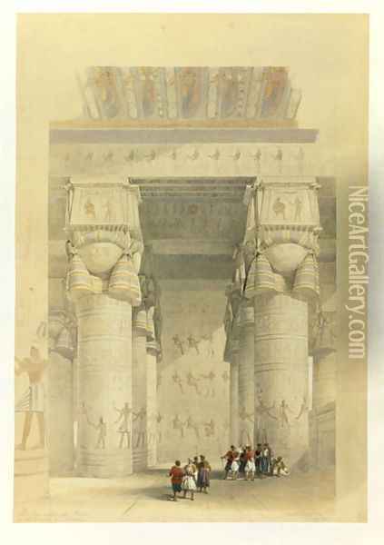 View from under the Portico of the Temple at Dendarah, from Egypt and Nubia, Vol.1 Oil Painting - David Roberts