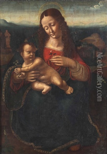 Madonna Con Bambino Oil Painting - Marco d' Oggiono