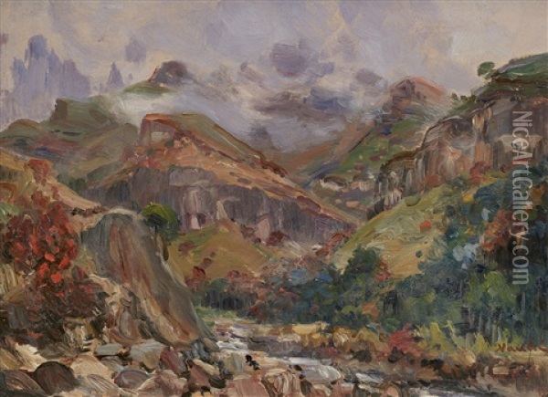 Near The Sentinel; Drakensberg Oil Painting - Pieter Hugo Naude