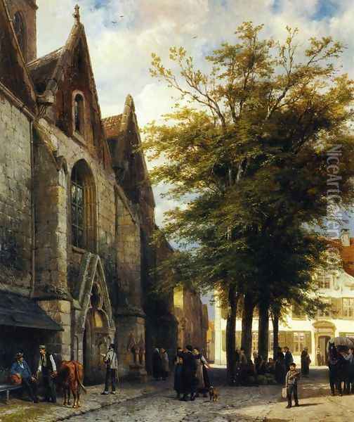 St. Joseph's Church in Hamelen Oil Painting - Cornelis Springer