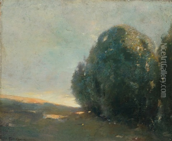 Sunset Oil Painting - Emil Carlsen