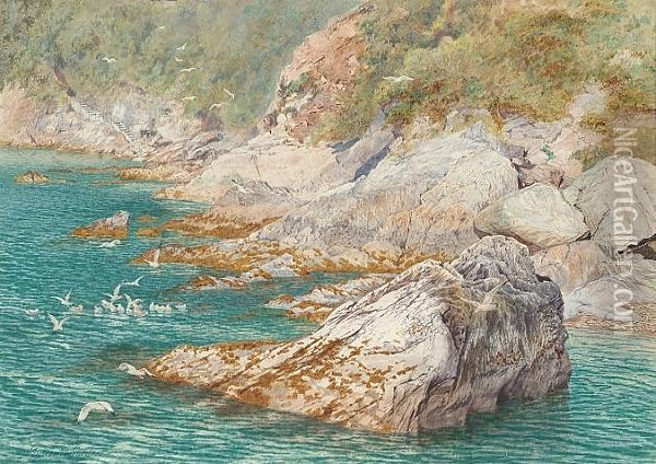 Near Dartmouth Harbour, Devon Oil Painting - William Biscombe Gardner