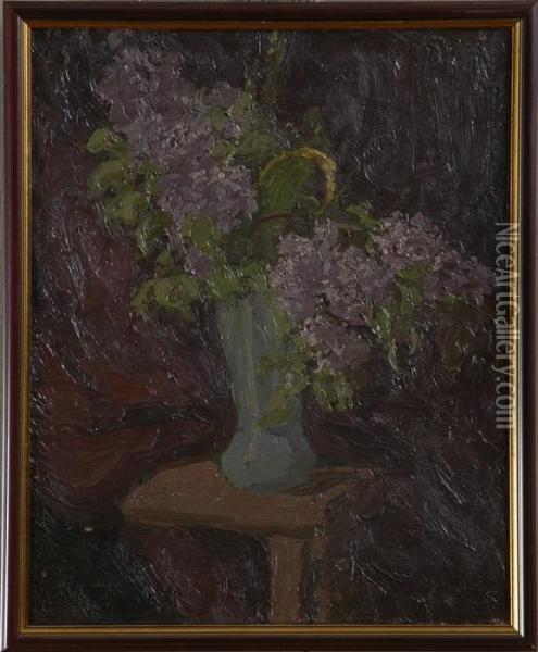 Lilacs In A Vase Oil Painting - Georges Bouche