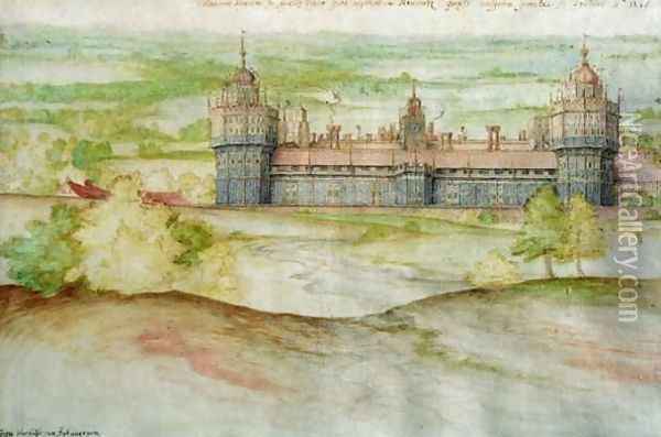 View of Nonsuch Palace in Surrey Oil Painting - Joris Hoefnagel