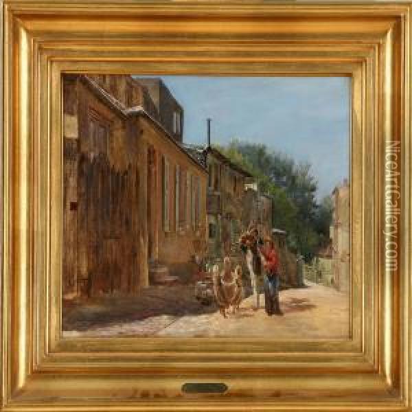 Two French Musicians Oil Painting - Theodore Esbern Philipsen