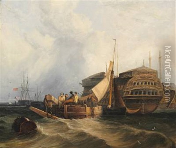 Harbour Scene Oil Painting - John Sell Cotman