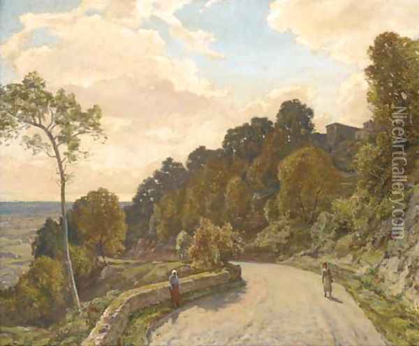 Road up to Cagnes Oil Painting - Herbert Hughes Stanton