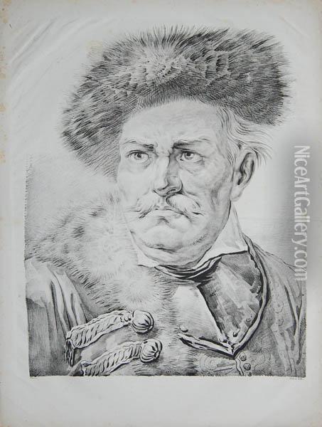 Portret Mezczyzny W Kolpaku Oil Painting - Aleksander Orlowski
