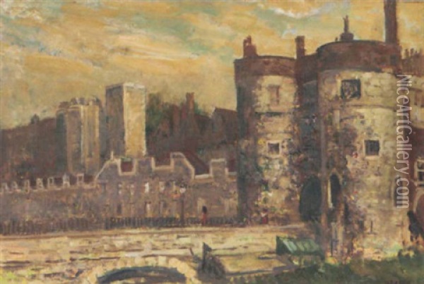Vue De La Tour De Londres Oil Painting - Jacques-Emile Blanche